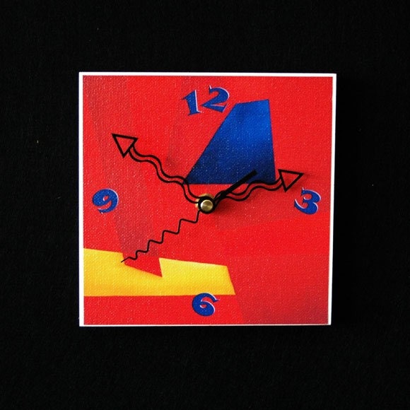 Vibrant Red, Yellow & Blue, Modern Art Clock - image 1