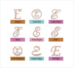 Wooden Letter E Wall Decor - Large, Bedroom Or Wreath Accent - thumbnail 1