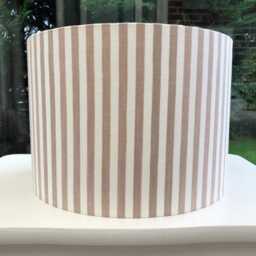Linen Lampshade Or Ceiling Woven Red Stripes On Natural French Linen - thumbnail 2