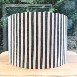 Linen Lampshade Or Ceiling Woven Red Stripes On Natural French Linen - thumbnail 4