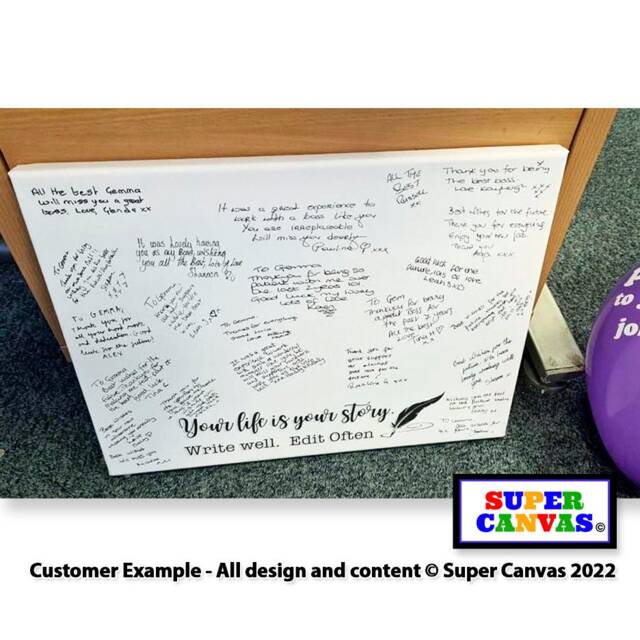 New Job Sorry Your Leaving Good Luck Personalised Farewell Handmade Work Colleague Boss Signing Board Framed A4 A3 Canvas Print Gift - image 1