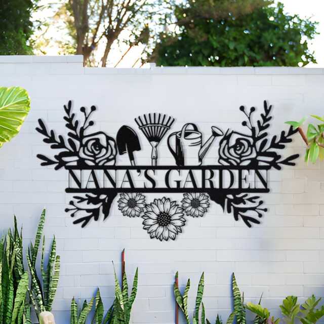 Custom Metal Garden Decor, Gardener Name Sign, Personalised Sign, Garden Wall Art, Yard Decor, Gardening Gifts For Mom, Housewarming - image 1