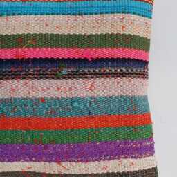 Handmade Cushion Cover, Striped Turkish Rug Cushion, Pillow, Decorative Throw Kilim 12''x12''/30x30 cm - thumbnail 2