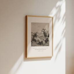 John 129 Behold The Lamb Of God, Vintage Christmas Bible Verse Decor, Fine Art Christian Home Faith Poster, Scripture - thumbnail 2