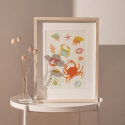 A3-A4-A5 - Under The Sea Nursery Wall Art Crabs Crab Print Animal Decor Nautical Life - thumbnail 2