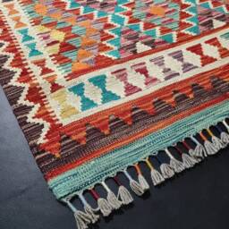 Kilim Rug Classic, Handmade Artisan Afghan Turkish Aztec Geometric Wool 143x102 cm - thumbnail 2
