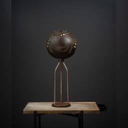 Gourd Table Lamp Moroccan Mosaic Lampshade, Wooden Night Light - thumbnail 2