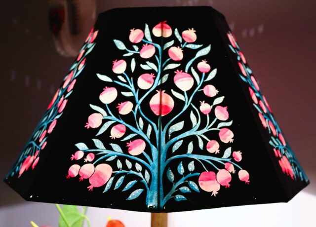 Tree Of Pomo Lamp Shade Shade- Handmade Table Lampshade - H-10, W-16 Inches - image 1