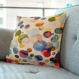 "Watercolour Abstract Dotted Design Cushion Cover Throw Pillow. 16""/18""/20" - thumbnail 1