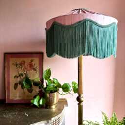 Luxury Pink Silk Fringe Lampshade, Art Deco Style, 12 - thumbnail 3