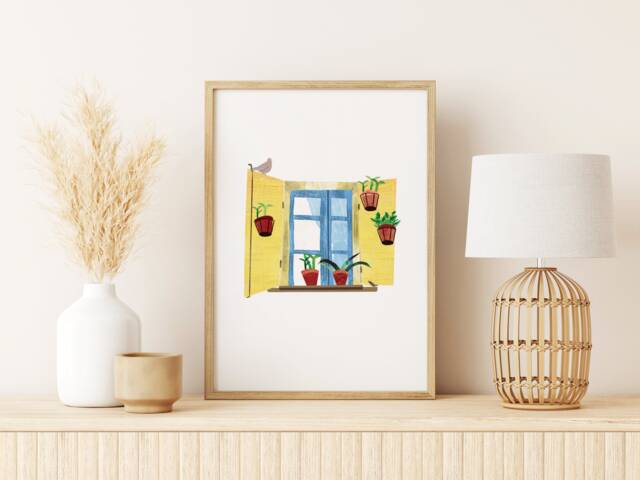 South Of France Poster - Pastel Illustration Wall Art Nursery Wall Decor Room - image 1
