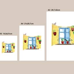 South Of France Poster - Pastel Illustration Wall Art Nursery Wall Decor Room - thumbnail 3