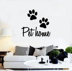 Wall Vinyl Decal Dog Front Paw Prints Quote Pet Home Abstract Pets Modern Decor - #1135Di - thumbnail 1