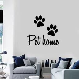 Wall Vinyl Decal Dog Front Paw Prints Quote Pet Home Abstract Pets Modern Decor - #1135Di - thumbnail 2