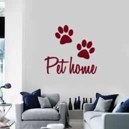 Wall Vinyl Decal Dog Front Paw Prints Quote Pet Home Abstract Pets Modern Decor - #1135Di - thumbnail 3