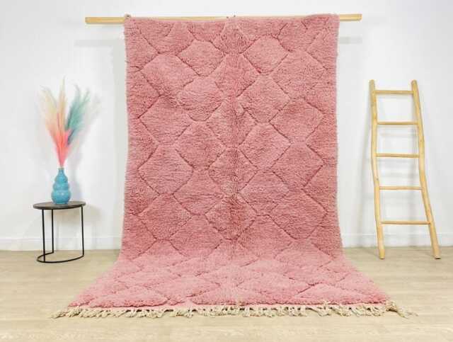 Pink Diamond Shag Moroccan Rug, Large Area Berber Wool Carpet, Boho Living Room Decor, Rugs, Custom Handmade - image 1