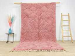 Pink Diamond Shag Moroccan Rug, Large Area Berber Wool Carpet, Boho Living Room Decor, Rugs, Custom Handmade - thumbnail 1