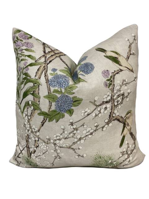 Thibaut Katsura Cream & Lavender Grand Palace Collection Cushion Cover Pillow Double Sided - image 1