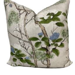Thibaut Katsura Cream & Lavender Grand Palace Collection Cushion Cover Pillow Double Sided - thumbnail 2
