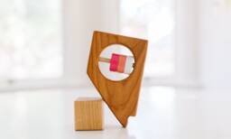 Nevada State Baby Rattle - Wooden Sensory Toy, Custom Colors - thumbnail 1