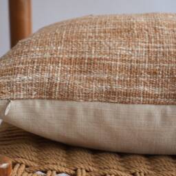 Hmong Batik Pillow Cover Brown Tan Ethnic Home Decor - 14x20 - thumbnail 4