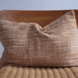 Hmong Batik Pillow Cover Brown Tan Ethnic Home Decor - 14x20 - thumbnail 2
