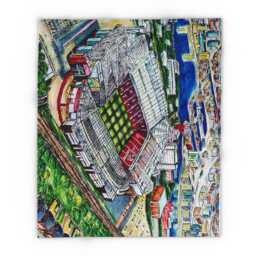 Manchester United Old Trafford Fleece Blanket, Football Fan Gift - thumbnail 3