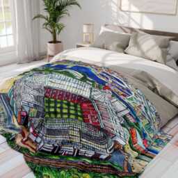 Manchester United Old Trafford Fleece Blanket, Football Fan Gift - thumbnail 1