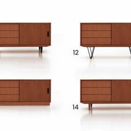 Mid-Century Sideboard, Dresser, Commode, Credenza Made Of Oak Vaneer - Teak Colour Livlo T-S11 - thumbnail 2