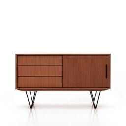 Mid-Century Sideboard, Dresser, Commode, Credenza Made Of Oak Vaneer - Teak Colour Livlo T-S11 - thumbnail 4