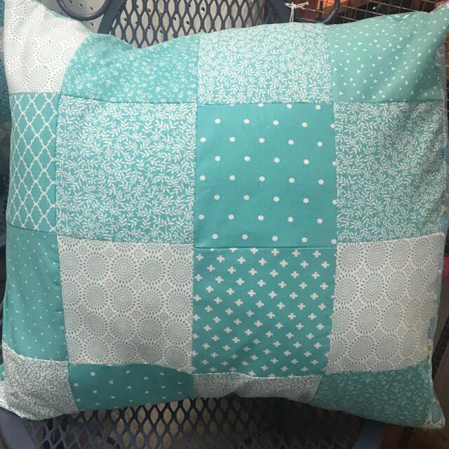 Pretty Turquoise Patchwork Pillow - image 1