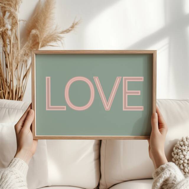 Love Print Wall Art - Minimalist Typography Poster, Romantic Quote Decor, Valentine's Day Gift, Anniversary Bedroom - image 1
