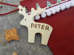 Christmas Stocking Gift Personalized Decor Holiday Burlap Ornament Scandinavian - thumbnail 1