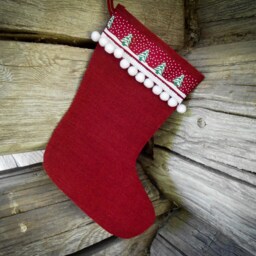 Christmas Stocking Gift Personalized Decor Holiday Burlap Ornament Scandinavian - thumbnail 2