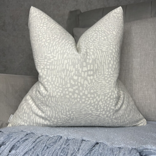 Scandi Style Cushion Cover - Grey White Abstract Print Pillow Cover, Cotton Modern John Lewis Ebba Fabric - image 1