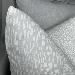 Scandi Style Cushion Cover - Grey White Abstract Print Pillow Cover, Cotton Modern John Lewis Ebba Fabric - thumbnail 3