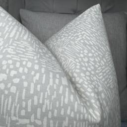 Scandi Style Cushion Cover - Grey White Abstract Print Pillow Cover, Cotton Modern John Lewis Ebba Fabric - thumbnail 2