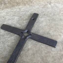 Handforged Iron Cross Wall Hanging, Blacksmith Decor - thumbnail 2