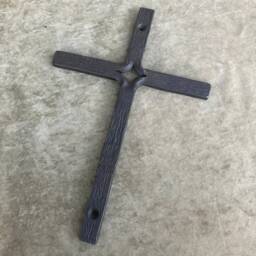 Handforged Iron Cross Wall Hanging, Blacksmith Decor - thumbnail 1