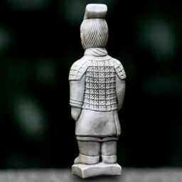 Stone Chinese Guardian Statue Ancient Warrior Garden Figurine Oriental Soldier Sculpture Concrete Zen Decor Asian Ornament Lover Gift - thumbnail 4