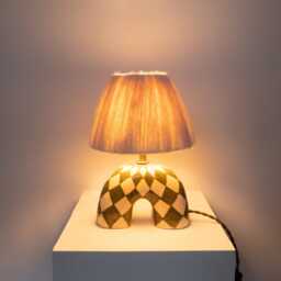 Handmade Green Diamond Ceramic Lamp Artisan Modern Lighting - thumbnail 4