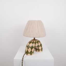 Handmade Green Diamond Ceramic Lamp Artisan Modern Lighting - thumbnail 3