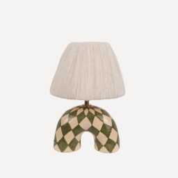 Handmade Green Diamond Ceramic Lamp Artisan Modern Lighting - thumbnail 1