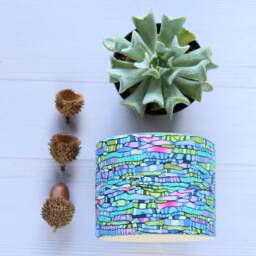 Mini Teal, Purple, & Green Succulent Indoor Planter - Small Pot For Plants - thumbnail 3