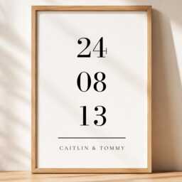 Personalised Date Print, Custom Dates Family Wall Art Gift, Couple Keepsake, A4 A5 Glossy Finish - thumbnail 2