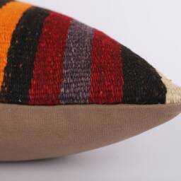 Handmade Turkish Kilim Pillow Cover Bohemian Cushion - 16x16 - thumbnail 4