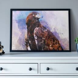 Watercolour Eagle Poster Styled Large Falcon Wall Art Perfect Gift Home Decor - Premium Quality Animal Print From A4 - A0 - thumbnail 3