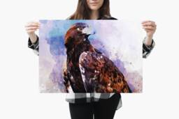 Watercolour Eagle Poster Styled Large Falcon Wall Art Perfect Gift Home Decor - Premium Quality Animal Print From A4 - A0 - thumbnail 1