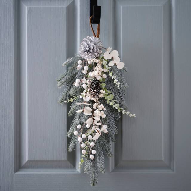 Pine Foliage Christmas Door Swag, Wreath, Decoration, Holiday Nordic Scandi - image 1