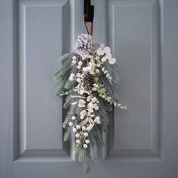 Pine Foliage Christmas Door Swag, Wreath, Decoration, Holiday Nordic Scandi - thumbnail 1
